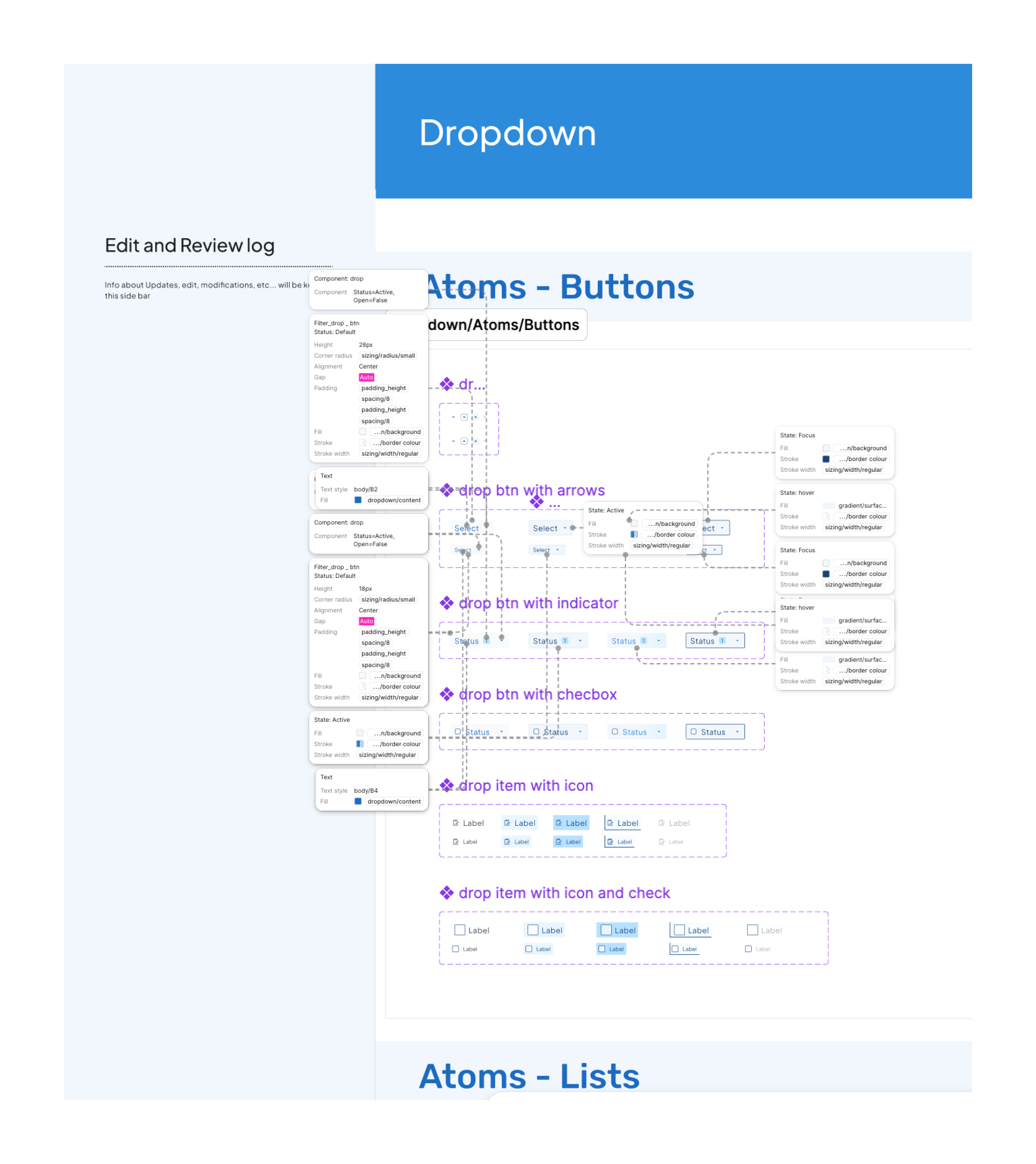 Component states and edge cases annotated for handoff