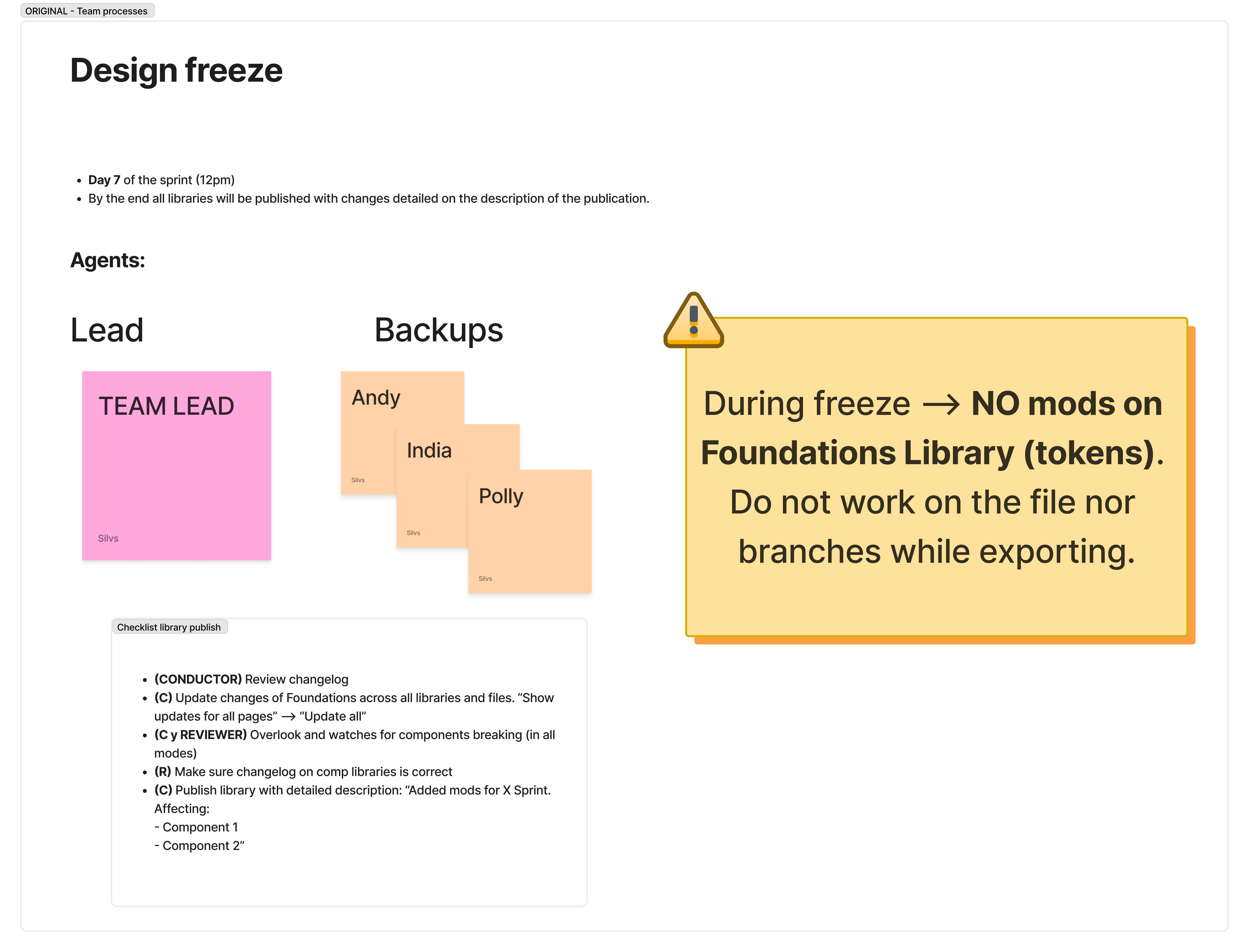 first draft of library freeze process