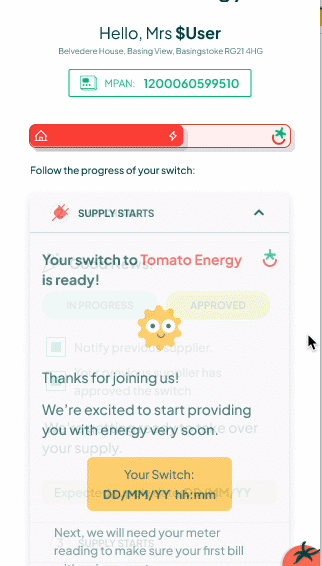 Brand reference materials showing Tomato's playful personality and visual language